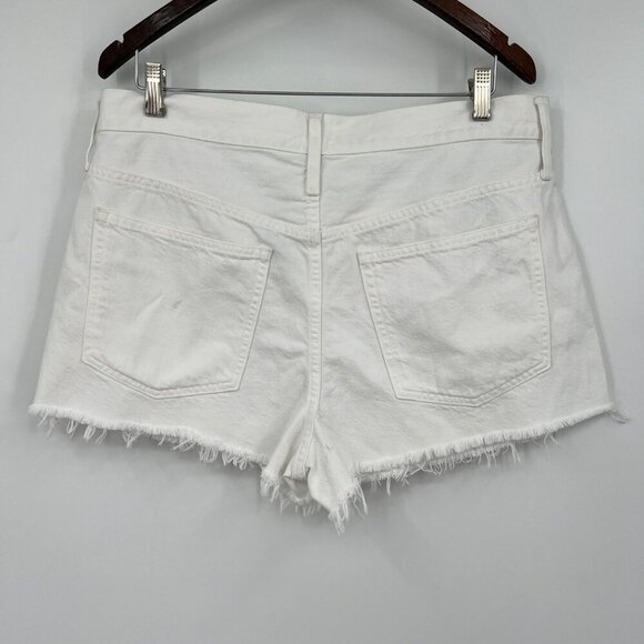Relaxed denim short in white raw hem woman's size 31 new with tag - Picture 9 of 15